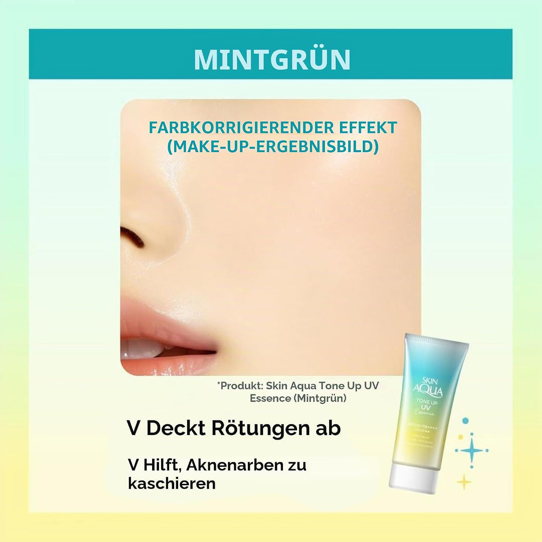 Skin Aqua Rohto Sunscreen Tone Up UV Essence 80g SPF50+/PA++++- Mint Green
