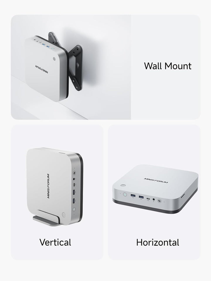 MINIS FORUM AI X1 Pro Mini-PC, AMD Ryzen AI 9 HX370 (12 Kerne/24 Threads bis 5,1 GHz), 32 GB DDR5 RA