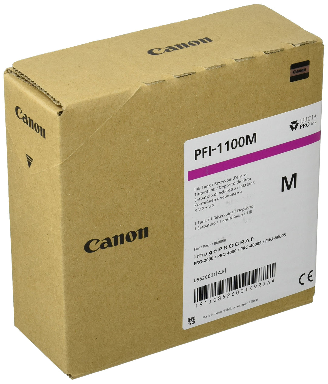 CANON PFI-1100 Tinte magenta Standardkapazität 160ml 1er-Pack iPF Pro2000/4000/4000S/6000S, Magenta