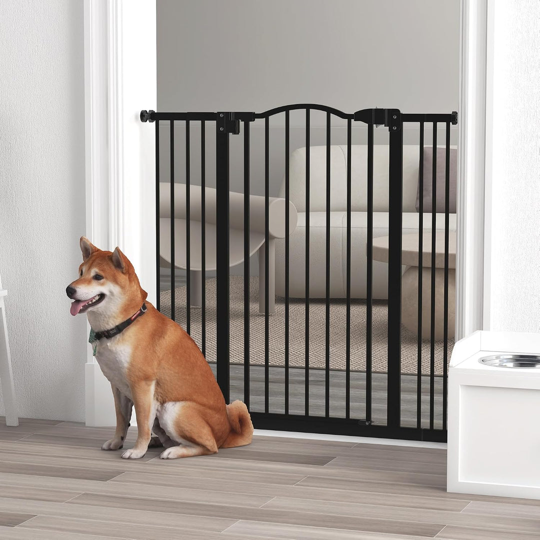 PawHut Hundegitter mit 4 verstellbaren Schrauben und Klebeband, Sicherheitsgitter aus Metall und Kun