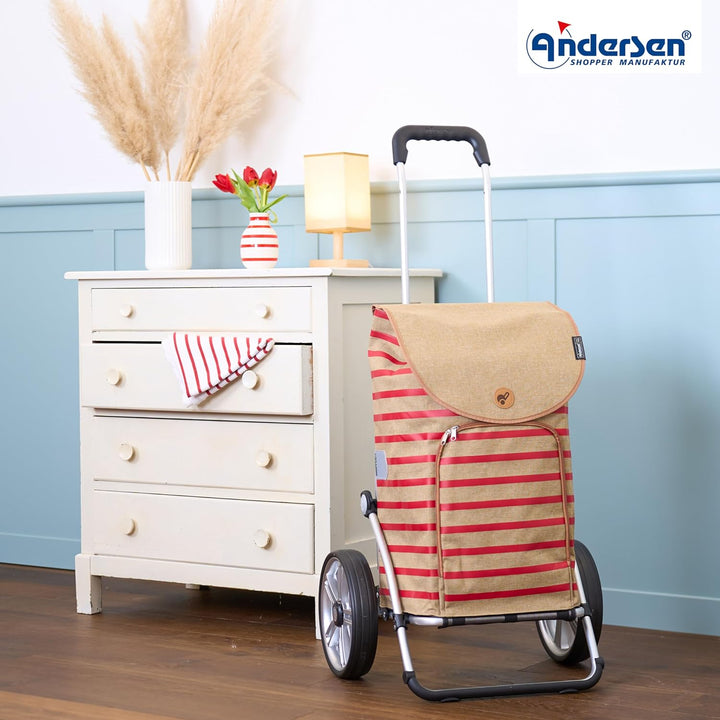 ANDERSEN Einkaufstrolley - Royal Shopper Eske rot 47 L Handwagen, modern, nachhaltig, Shopping, Alum