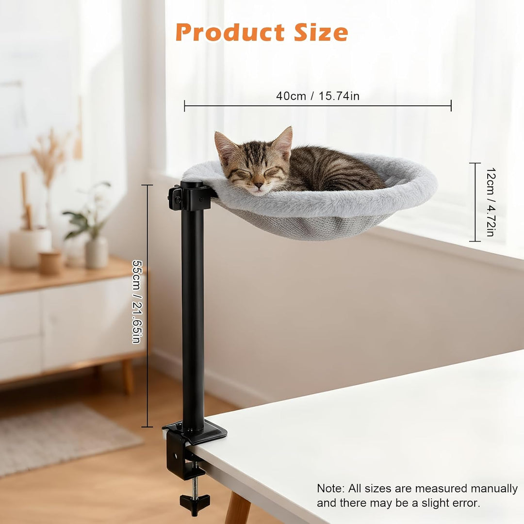 katzenbett Schreibtisch,katzenbett 360° drehbar und höhenverstellbar weiche katzenhängematte mit 2 w