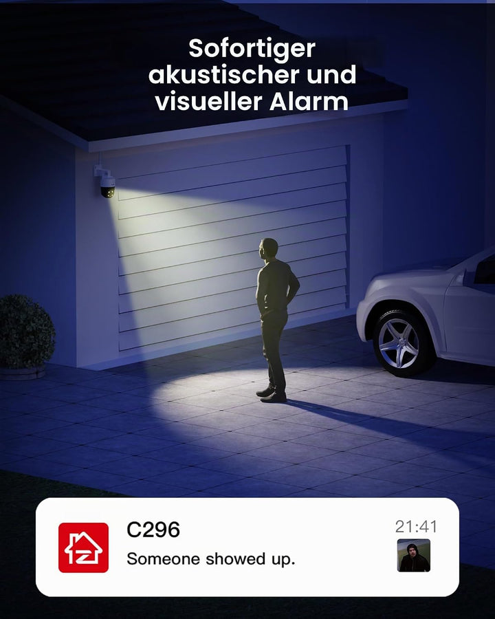 ZOSI 5MP PoE Überwachungskamera Aussen, 360° Outdoor Kamera mit 2-Wege-Audio, Personenverfolgung, Fa