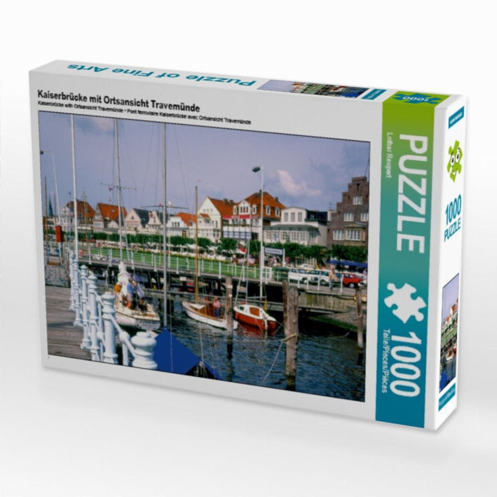 CALVENDO Puzzle Kaiserbrücke mit Ortsansicht Travemünde 1000 Teile Lege-Grösse 64 x 48 cm Foto-Puzzl