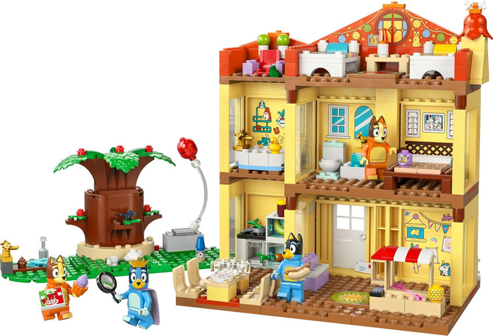 LEGO Bluey: Blueys Haus - Modulares Spielzeug mit Räumen, Garten, 4 Minifiguren und Zubehör - Gesche