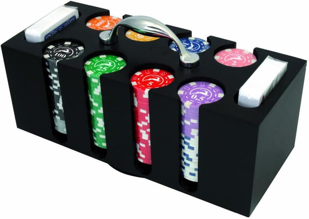 Modiano Geldeinwurfschlitz aus Holz – 200 Chips von 14 G