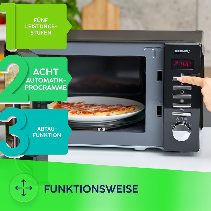 MPM Mikrowelle MPM-20-KMT-05 20 L - Mikrowellenofen für schnelles Kochen - Erwärmen und Auftauen - D