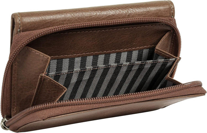 bruno banani kleine Geldbörse im Querformat Echt Leder Damen | RFID-Schutz, Clever konzipiert, Kompa