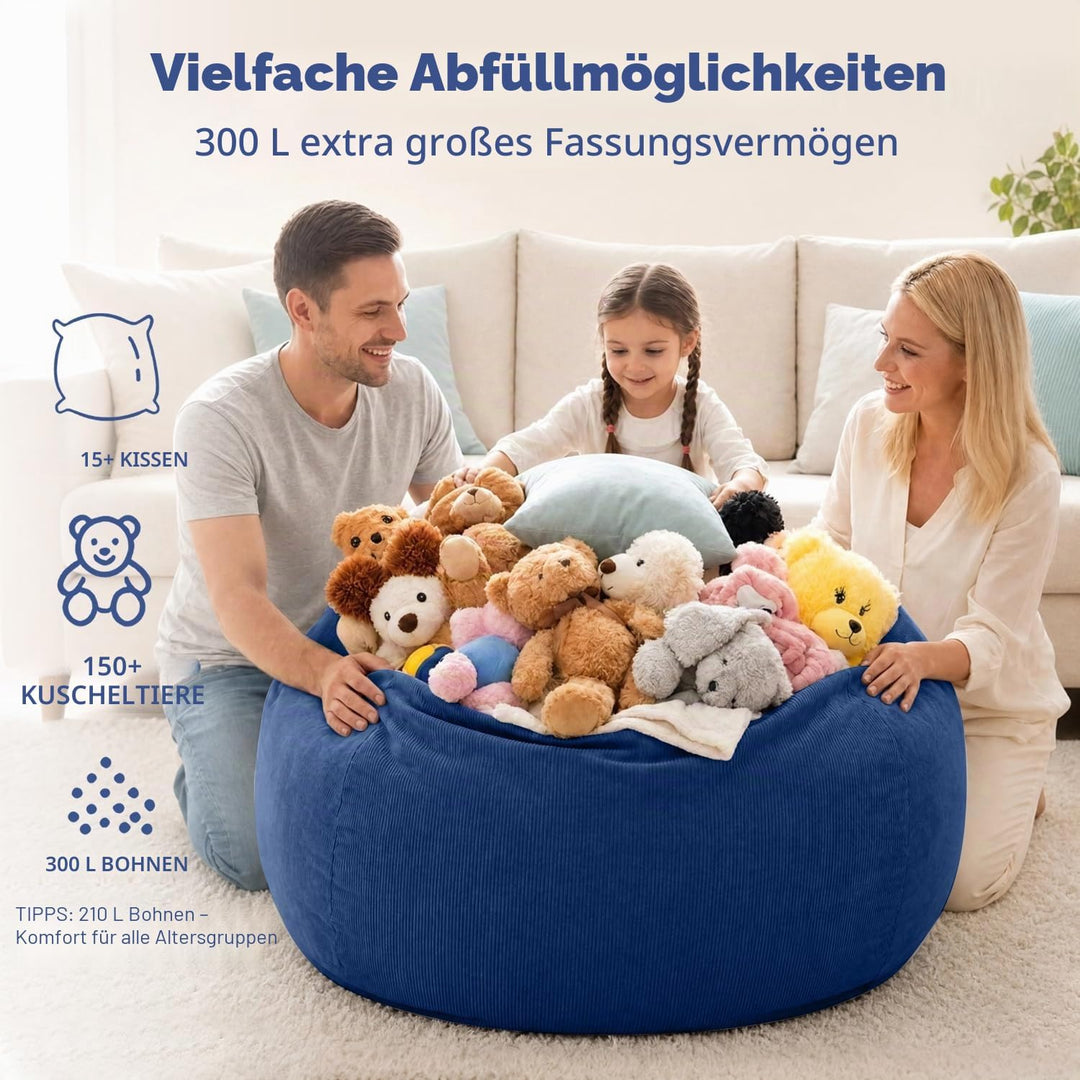 Nobildonna Sitzsackstuhl für Kinder und Erwachsene, nur Bezug (Keine Füllung) für Sofa-Stofftiere, 1