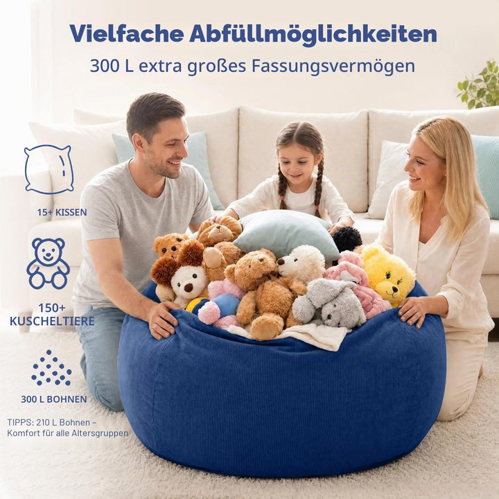 Nobildonna Sitzsackstuhl für Kinder und Erwachsene, nur Bezug (Keine Füllung) für Sofa-Stofftiere, 1