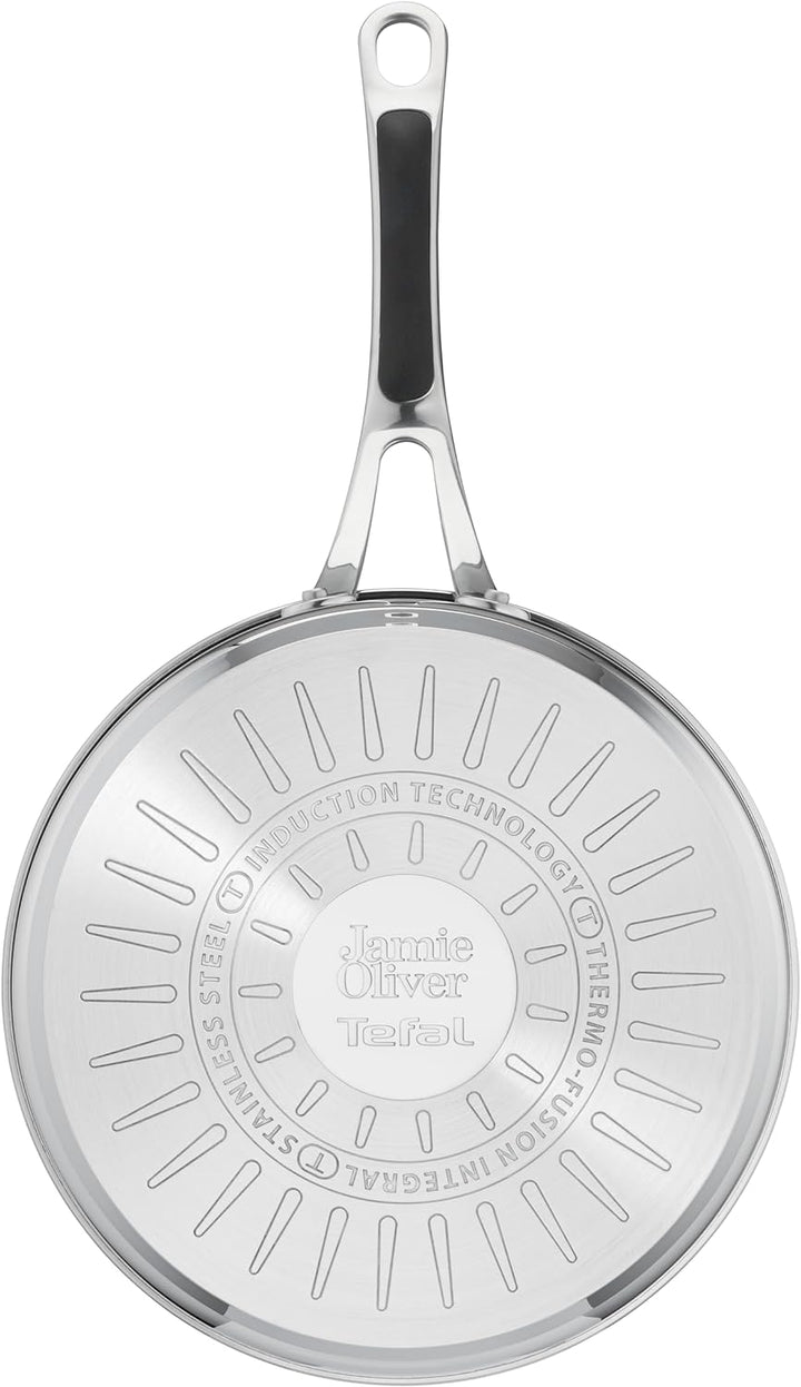 Jamie Oliver by Tefal Cook's Classics Schmorpfanne mit Deckel 24 cm, Antihaft, Induktionstauglich, B