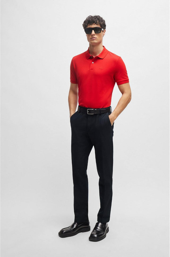 Pallas Poloshirt Aus Baumwoll-piqué Mit Logo-Details S Rot Sieben, S Rot Sieben