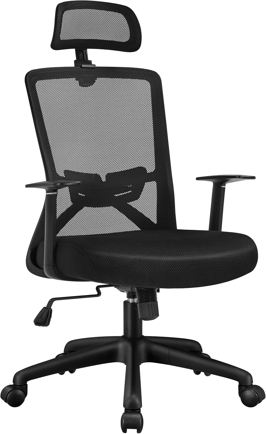 Yaheetech Bürostuhl Ergonomisch Schreibtischstuhl mit Armlehnen und Verstellbarer Kopfstütze, Drehst