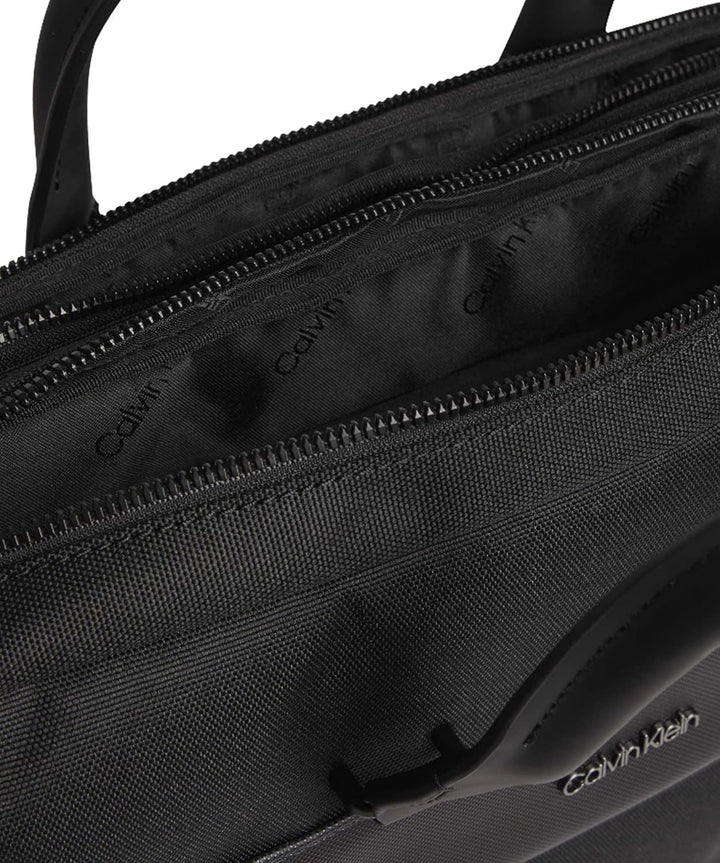 Calvin Klein Herren Remote Laptop Bag W/Sleeve Tasche, Ck Schwarz