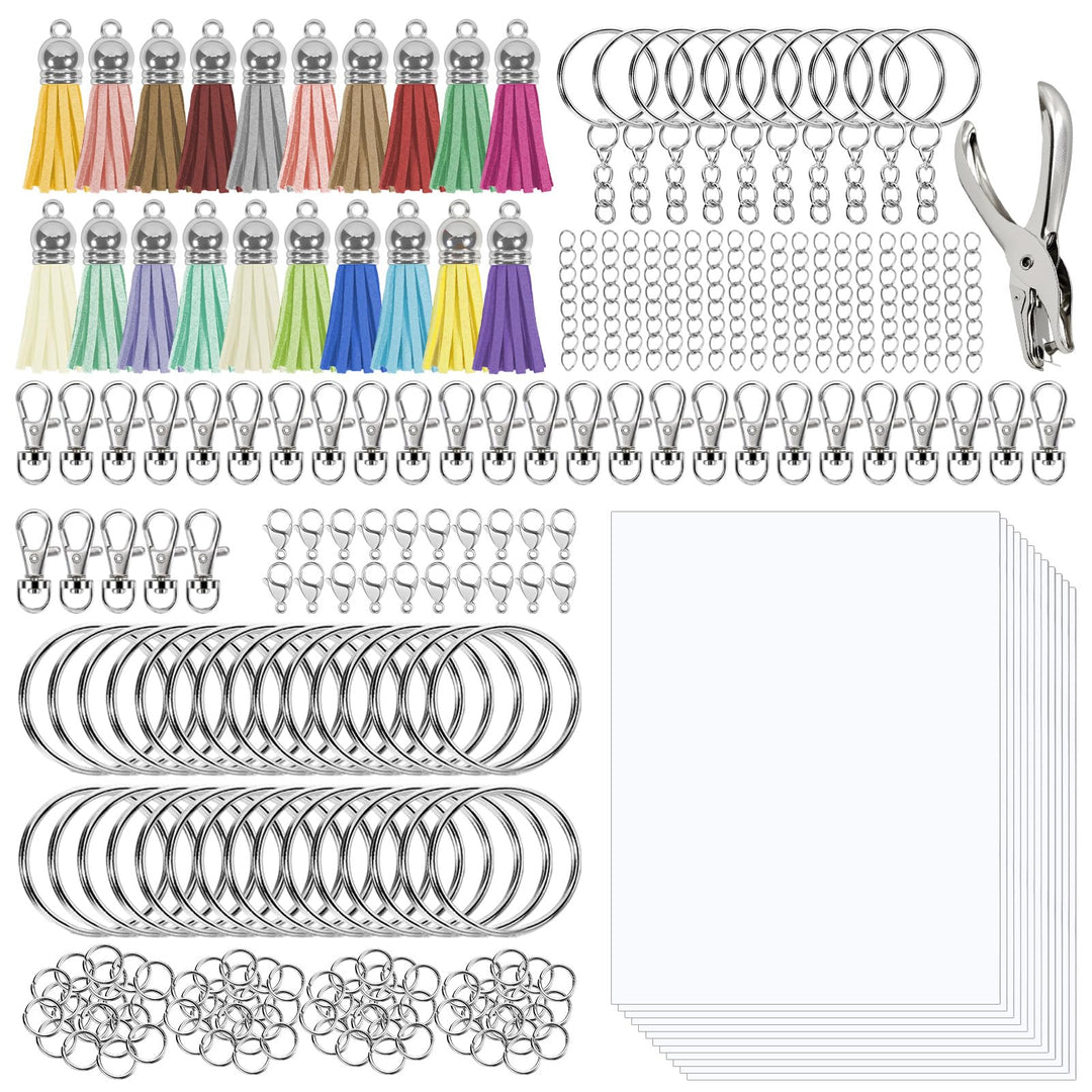 Solinorex 251‑tlg. Schrumpffolie Set Schlüsselanhänger A5 – DIY Bastel Set für Kinder & Teenager, Sc