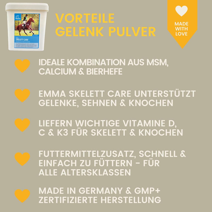 MSM Pulver I Gelenk Pulver für Pferde plus MSM Pferd - Knochen-Gelenk-Komplex mit Calcium Vitamin D