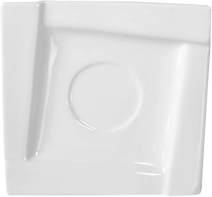 AMBITION Kaffeeservice Kaffee Set Porzellan Eckig Weiss Tassen Untertasse Kubiko 12 Tlg.