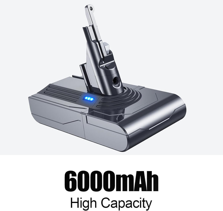 6000mAh Ersatzakku für Dyson V8 Akku Kompatibel mit Absolute, Fluffy, Animal, Motorhead, SV10 V8 600