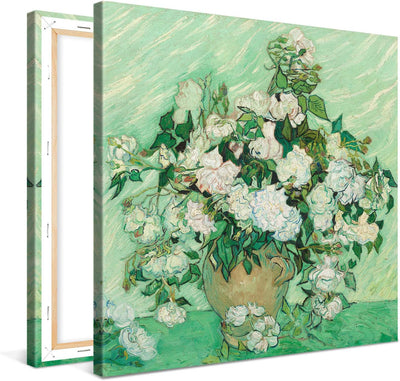 PICANOVA – Vincent Van Gogh Roses 80x80 cm – Bild auf Leinwand – Leinwandbild – Premium Leinwanddruc