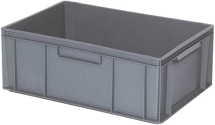 BRB 4x Eurobehälter mit 2 Griffleisten, LxBxH 600x400x220 mm, 43 Liter, grau