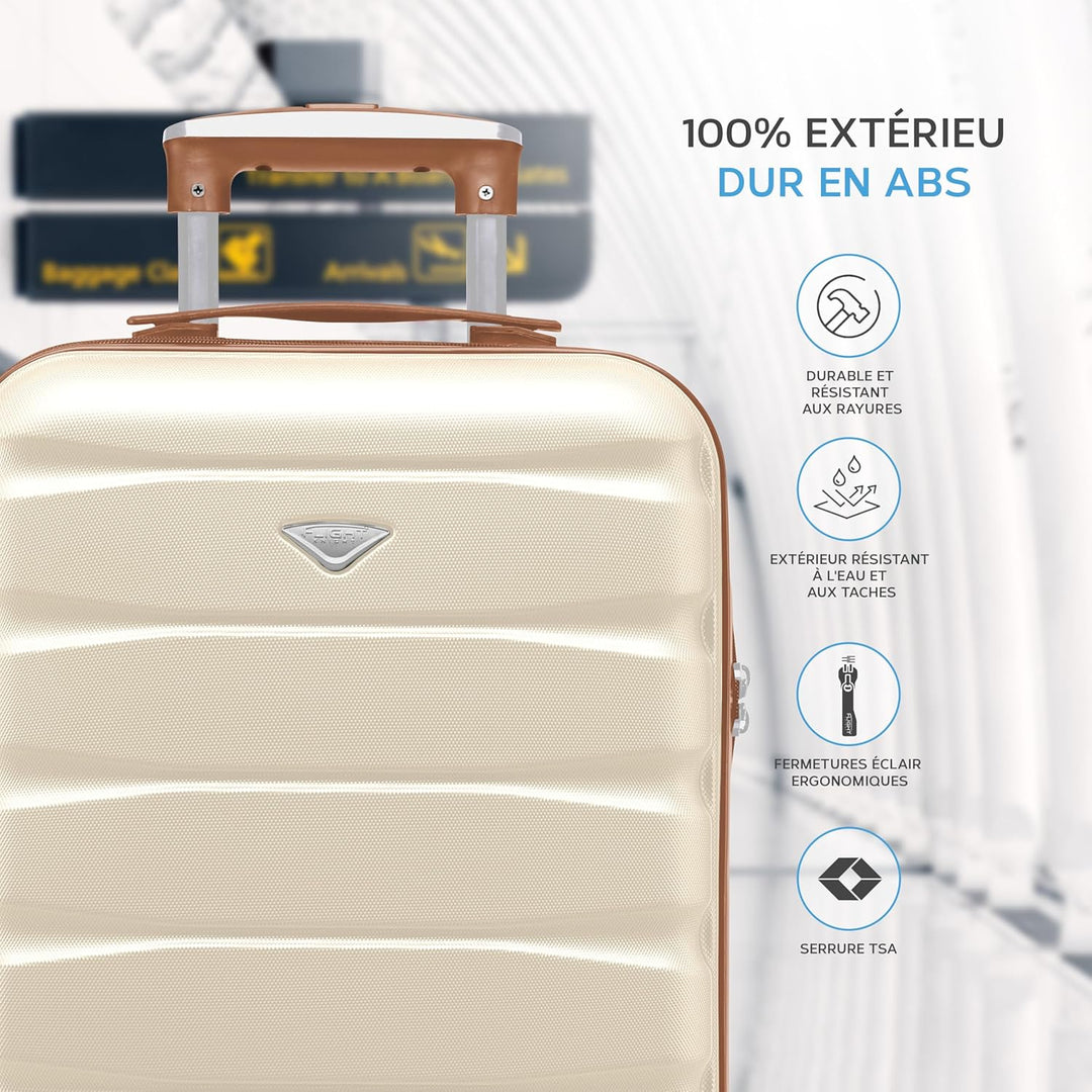 Flight Knight Leichte 4-Rad-abs-hartschalenkoffer Handgepack, Zugelassen Fur Uber 35 Fluggesellschaf