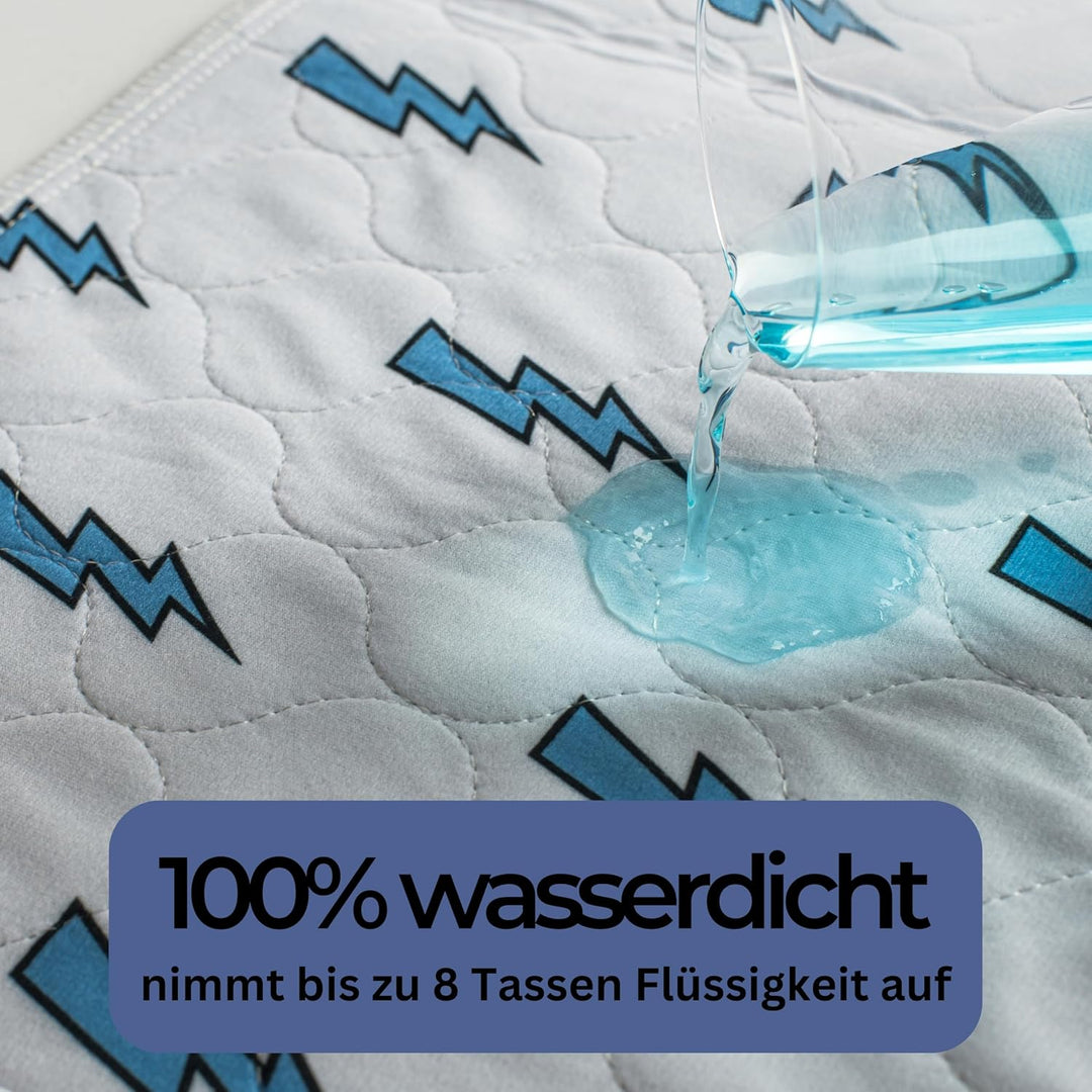 Bettunterlage wasserdicht für Kinder I Einzelbett, Kinderbett, Babybett I Atmungsaktive, waschbare M