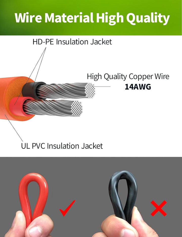 XT60i auf Zigarettenanzünder Kabel, 14AWG 12V/24V Ladekabel für Powerstation & Solargenerator – Komp