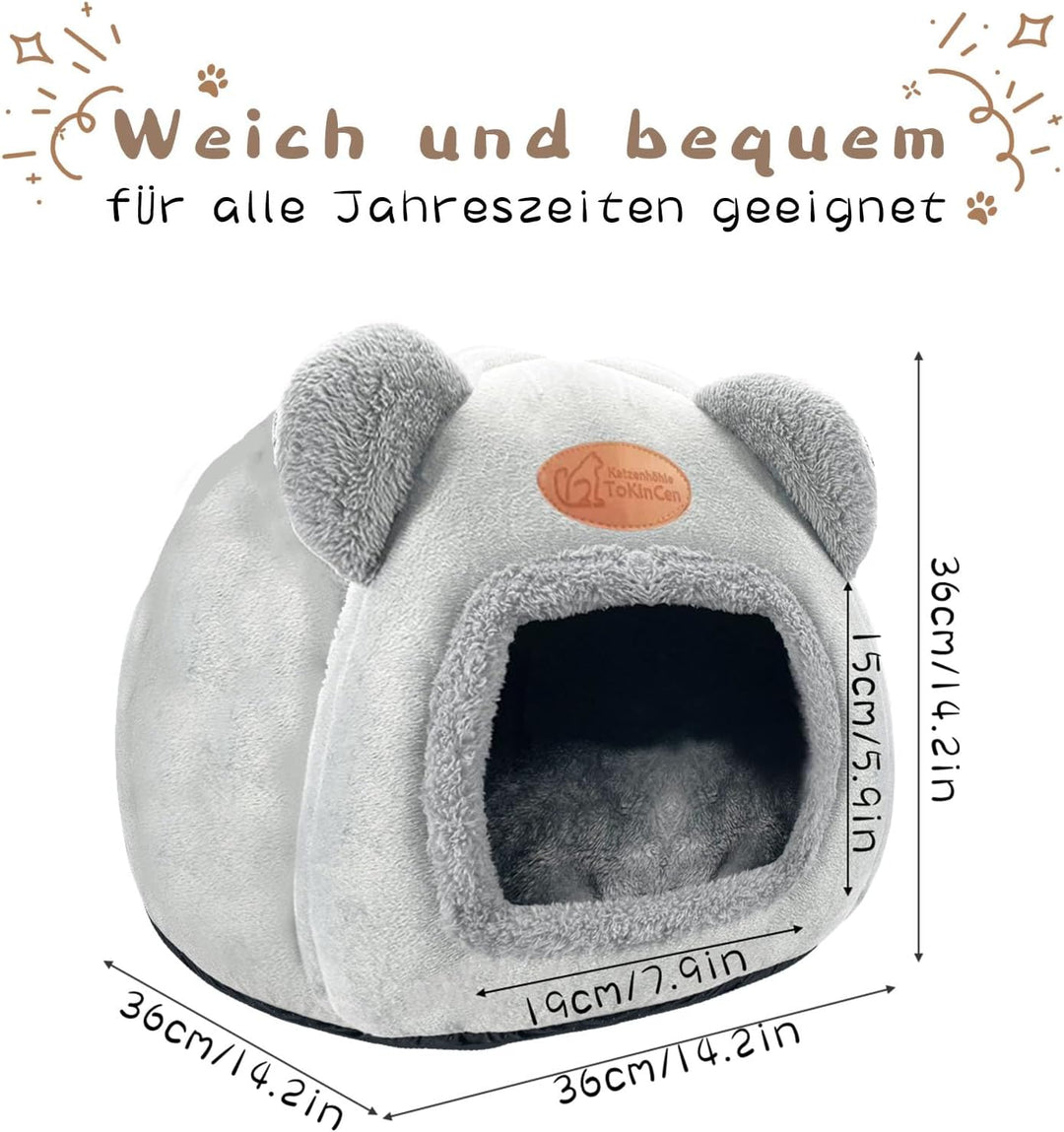 Waschbares Katzenhaus Indoor Katzen Katzenhöhle Mit Anti-Rutsch Boden undAbnehmbarem Matte,ür Katzen