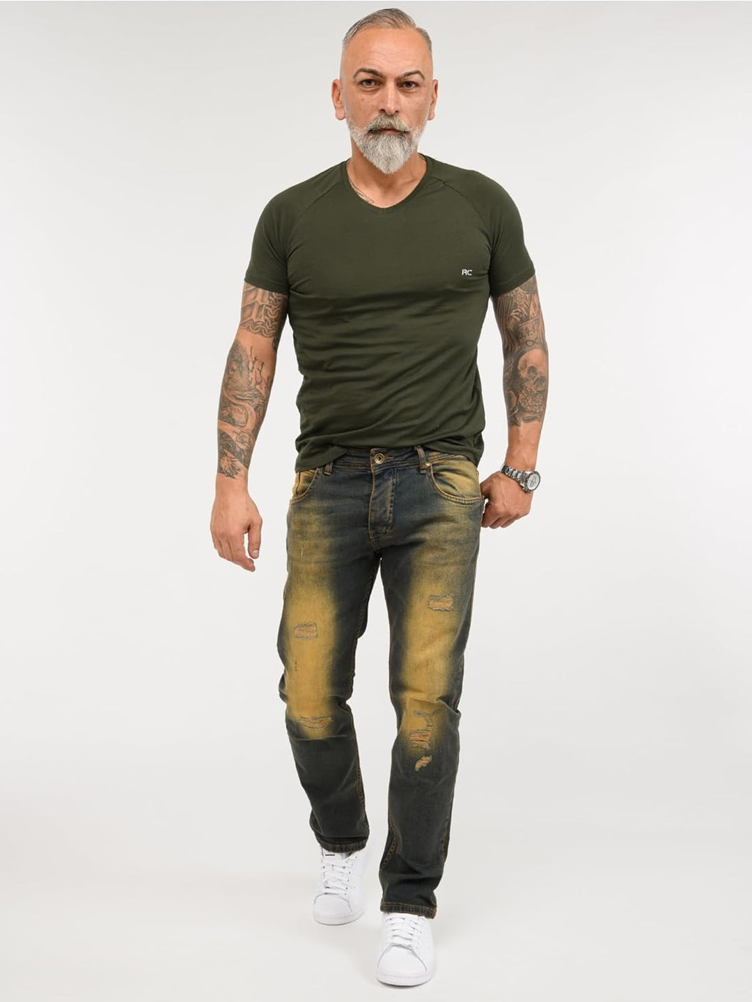 Rock Creek Herren Jeans Hose Denim Stretch Regular Fit Jeanshose Stonewashed W29-W44 29W / 30L Rc-32