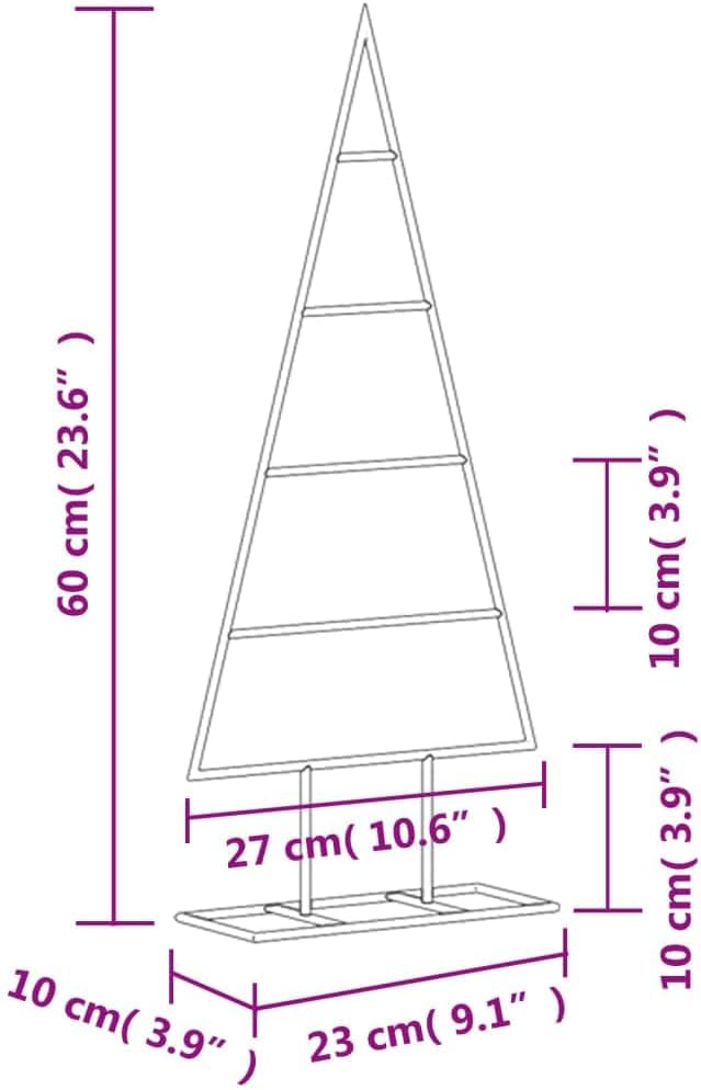 vidaXL Metall Weihnachtsbaum für Dekorationen, Christbaum mit Ständer, Platzsparend DIY Dekoration,
