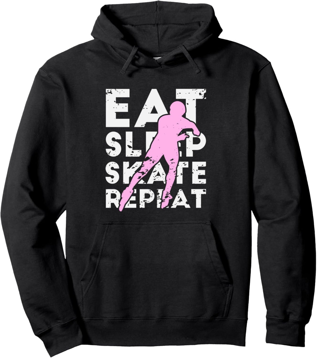 Eat Sleep Skate Repeat Sprüche Inline Skating Roller Skating Pullover Hoodie