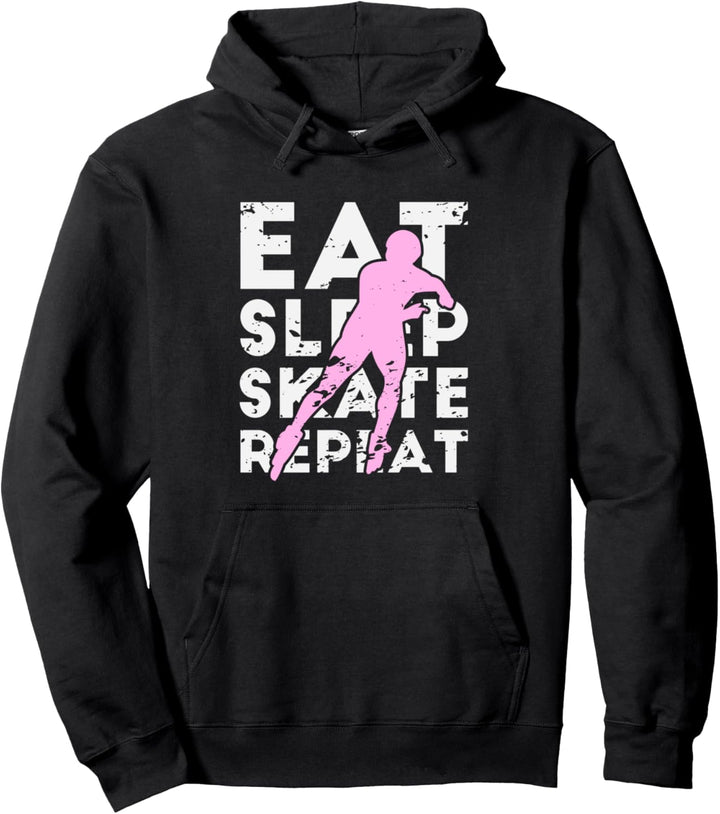 Eat Sleep Skate Repeat Sprüche Inline Skating Roller Skating Pullover Hoodie