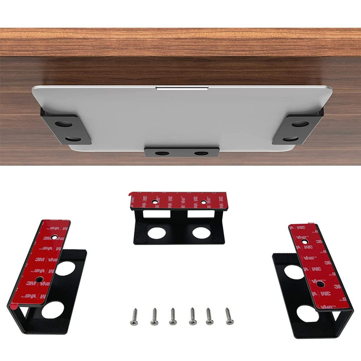 Aluminium Untertisch Halterung Regal Halter Ständer für Laptop, Mac mini, MacBook Air/Pro mit Klebst