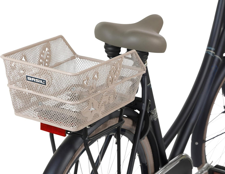 Basil Cento Flower Kinder-Fahrradkorb – Hinterrad – Fest Montierbar – 31×21×9 cm – Stabiler Stahlkor