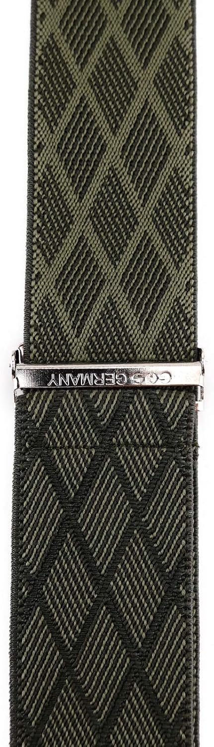 TigerTie Unisex Hosenträger in Y-Form mit 3 extra starken Clips - Farbe in kariert - hochwertige Ver