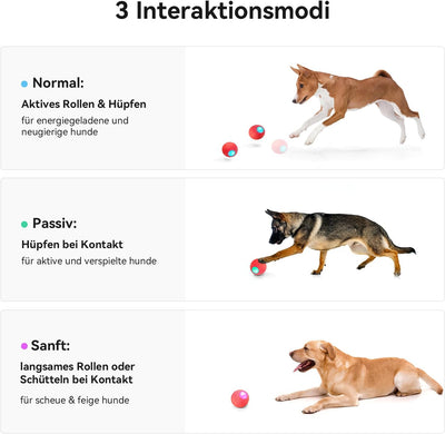 Cheerble Smart Interaktives Hundespielzeug Bälle Wicked Ball PE, verbesserte Gummiversion, Rot, Rot