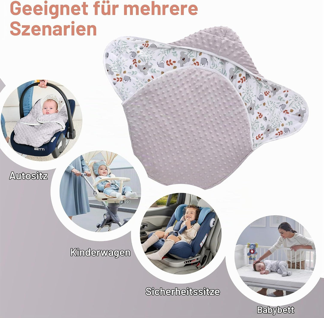 Einschlagdecke Babyschale für Winter Buggy Universal Fusssack Babydecke Baumwolle Baby Pucksack für