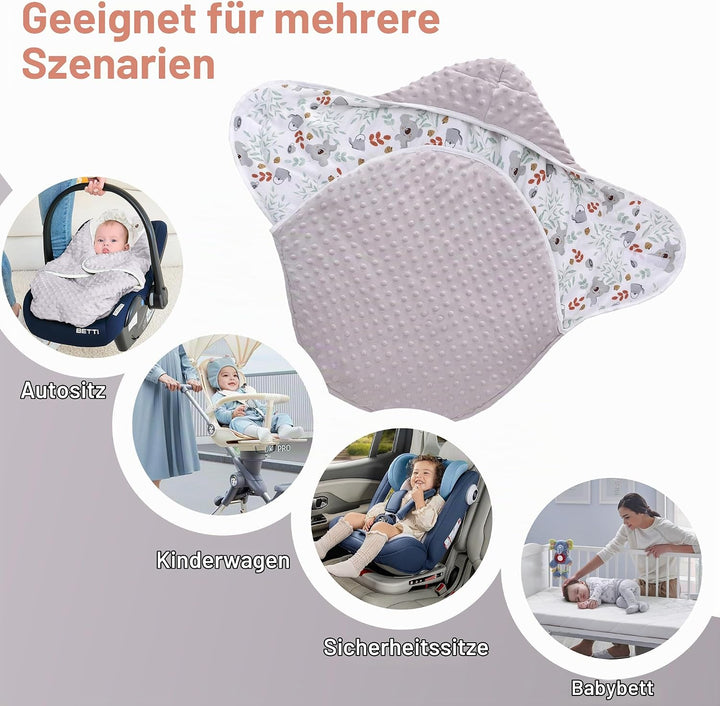 Einschlagdecke Babyschale für Winter Buggy Universal Fusssack Babydecke Baumwolle Baby Pucksack für