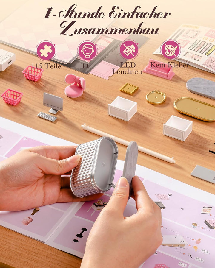 Rolife Super Creator DIY Miniature House Miniatur Haus Bausatz Selber Bauen Deko für Schreibtisch Bü