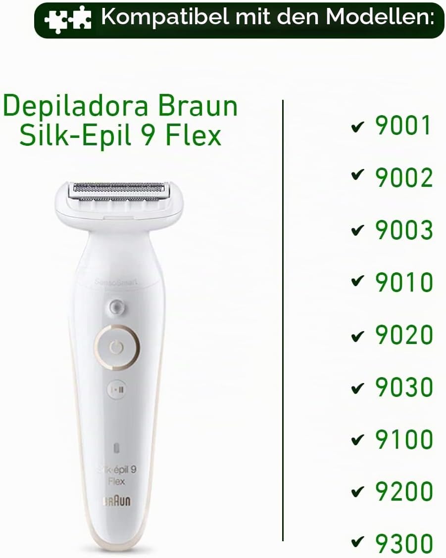 Electrododo 81719635 Rasierkopf für Epilierer Braun Silk Epil 9 Flex