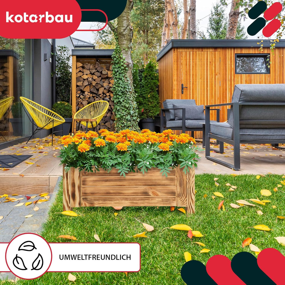 KOTARBAU® Blumenkasten - 60 x 39 x 30 cm - Pflanzkasten mit Vlies - Pflanzkübel gross aussen - Balko