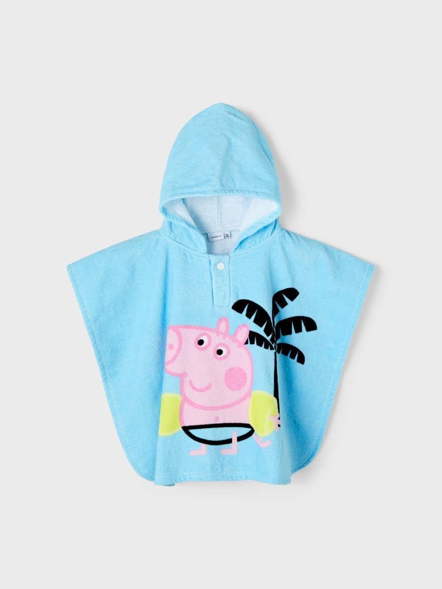 NAME IT Boy's NMMPEPPAPIG MATRO Towel PEP Handtuch-Poncho, Bachelor Button, ONE Size