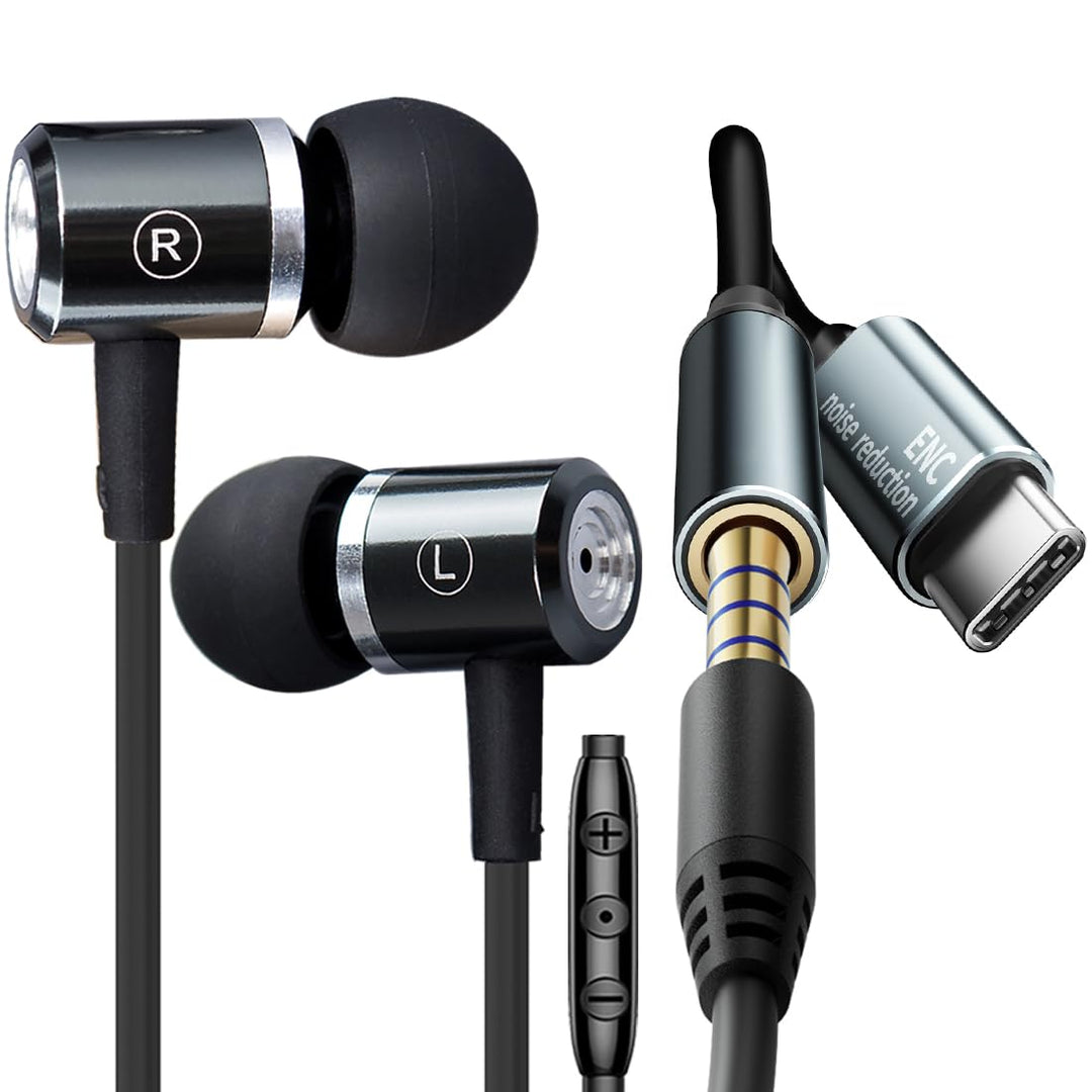 Kabel kopfhörer mit Noise-Canceling-Stereo-Bass klarer Anruf Wired Earbud | Typ-C &amp;3.5mm Plug geräus