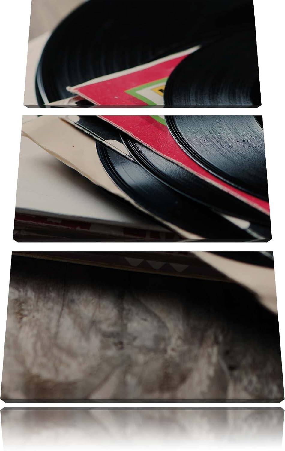 Pixxprint Mixtape Schallplatte DJ 3-Teiler Leinwandbild 120x80 Bild auf Leinwand