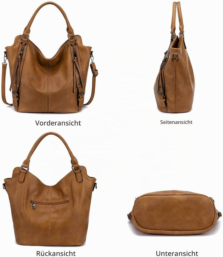 Realer Damen Handtaschen Gross Shopper Lederhandtasche Schultertasche Umhängetasche Geldbörse Hobo D