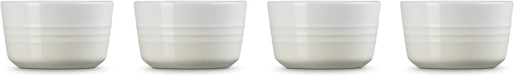 Le Creuset 4-er Set Mini Förmchen aus Steinzeug, Meringue, 79109107160000 4er-Set Meringue, 4er-Set