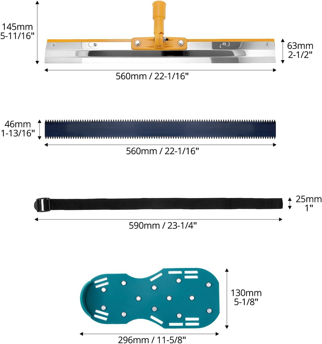 QWORK® Bodenbeschichtung Set, Epoxid Spike Schuhe, 0.4-1.6 m Teleskopstange, 50cm Entlüftungswalze (