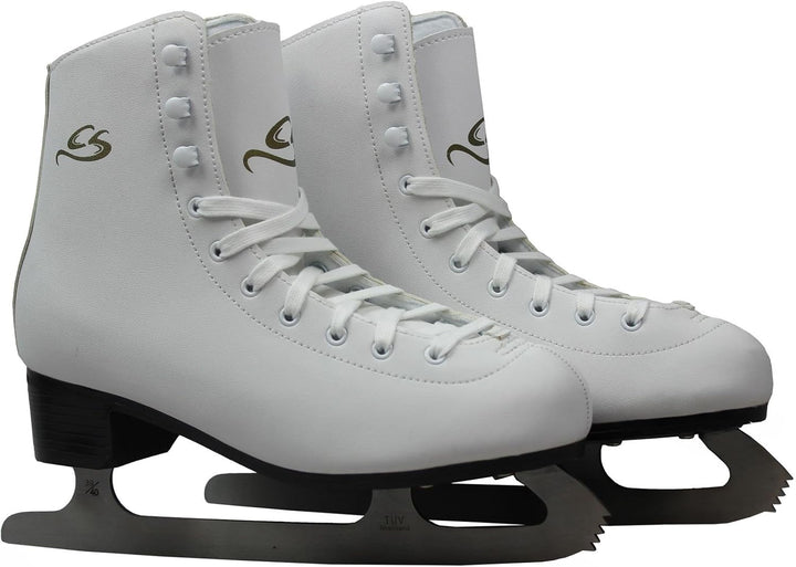 Cox Swain Figure Damen + Kinder Eiskunstlauf Schlittschuh -LOHJA- alle Grössen Weiss 42 EU, Weiss 42