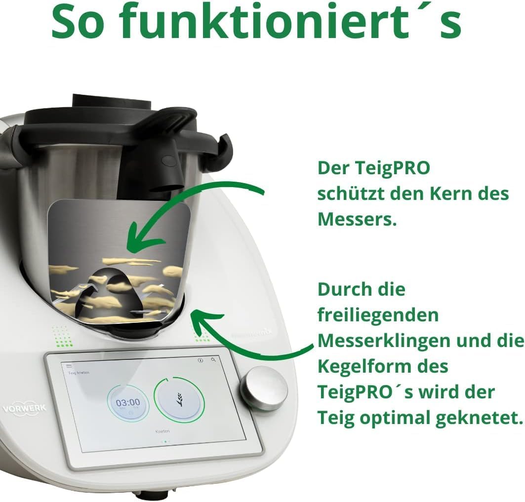 TeigPRO – Thermomix Zubehör Teig Pro Messer Dreckschutz, schützt das Thermomix TM6, TM5 Messer vor T