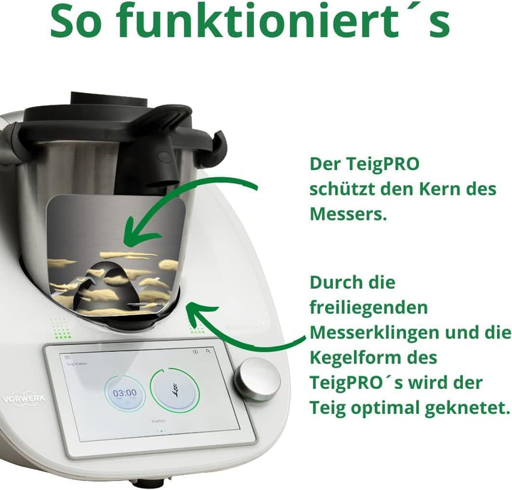 TeigPRO – Thermomix Zubehör Teig Pro Messer Dreckschutz, schützt das Thermomix TM6, TM5 Messer vor T